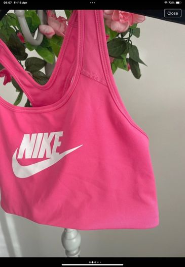 nike top swoosh bra top large