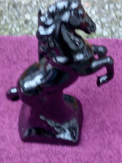Vintage Black Glossy Horse with 2 Pens