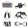 7pcs set Complete Ab Workout Set With Push-up Stand, Mini Mat, Resistance Band, Jump Rope & Hand Gripper Image 3