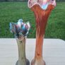 Antique Carnival Glass iridescent glass vases by Fenton. Image 5