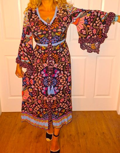 Brand NEW Joe Browns Butterfly Dreamer Boho Maxi dress, size 8UK