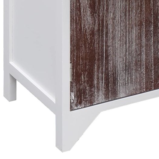 Side Cabinet Brown and White 60x30x75 cm Paulownia Wood