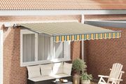 Retractable Awning Manual Green and yellow 350 x 250 cm Fabric