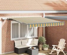 Retractable Awning Manual Green and yellow 350 x 250 cm Fabric