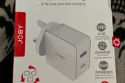 Joby USB Wall travel fast Charger Apple iPad iPhone  samsung White Dual Port 67 Watt UK, EU, US adaptors included