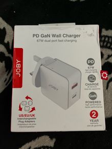 Joby USB Wall travel fast Charger Apple iPad iPhone  samsung White Dual Port 67 Watt UK, EU, US adaptors included