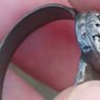 Medieval Nomad Green Garnet Bronze Ring 9th-13th AD Image 6