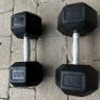 2x17.5kg rubber hex dumbbells Image 2