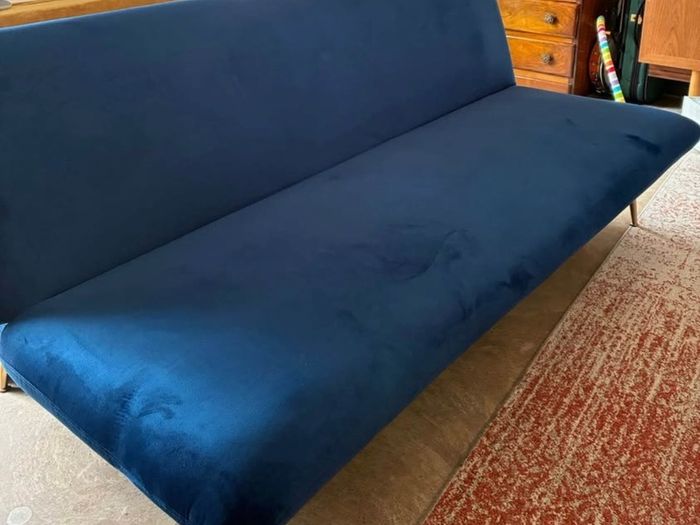 Habitat Matteo Clic Clac Blue Velvet Sofa Bed