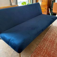 Habitat Matteo Clic Clac Blue Velvet Sofa Bed