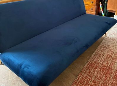 Habitat Matteo Clic Clac Blue Velvet Sofa Bed