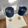 Matching blue velvet lamps Image 2