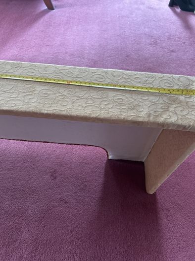 Pelmet with gold and burgundy trim