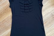 Brand New Black Pleat Neck Top Size 12