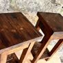 Premium Modern Rustic Dark Walnut Bedside tables, pair . Solid chunky wood, handcrafted Image 4