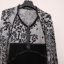 Bai Amour Vintage Black Grey Floral Lace Detail Ruffle Tiered Knit Dress 10-12UK/38-40EU Image 10