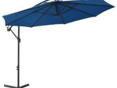 Cantilever Umbrella with LED Lights and Steel Pole 300 cm Azure