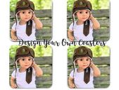 Personalised photo coasters set of 4 with your photos