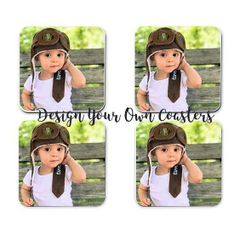 Personalised photo coasters set of 4 with your photos