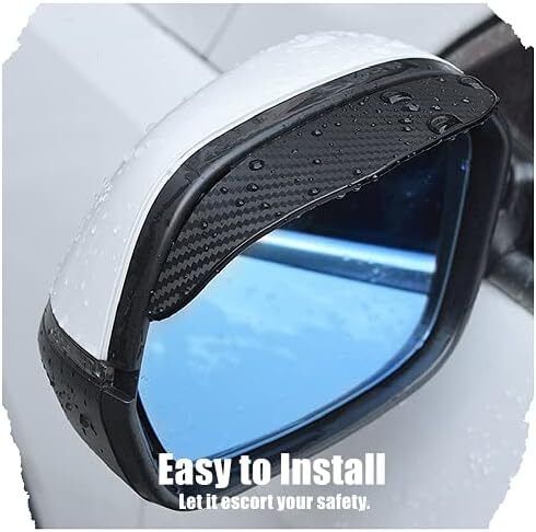 1 Pair Car Side Wing Mirror Rain Protector Cover Cap Smoke Guard Universal Carbon Fiber Rear View Side Eyebrow for SUV Truck Accessories