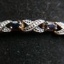 Sterling Silver 925 Bracelet Gold Plated CZ and Blue Sapphire Image 9
