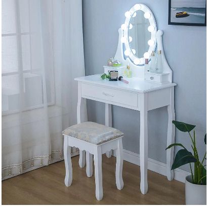 BRAND NEW Nordic Dresser White Makeup Dressing Table with LED Mirror