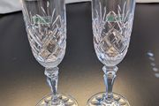 Galway Irish Crystal Clarendon Champagne Flutes Pair Vintage Irish Crystal