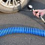Air Compressor Hose Polyurethane Recoil 10m Long 6mm ID x 9.5mm OD with Bend Restrictor, 1/4" Europe Quick Coupler and Plug, Blue Image 3