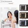 Dressing Table with Hollywood LED Mirror, Light Adjustable Brightness, Dressing Table, Padded Stool Set, White, Wooden Cosmetic Table with Drawer and Storage Cabinet Image 4