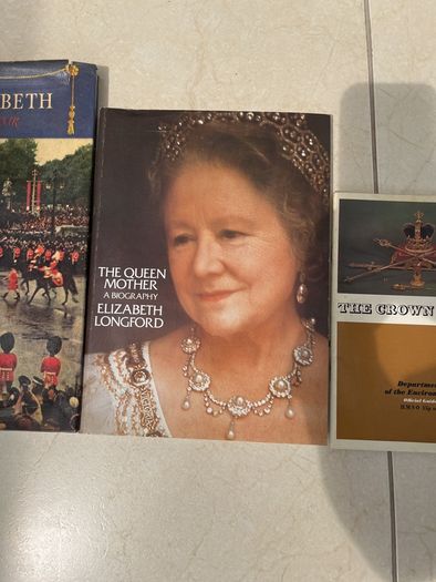 Queen Mother biography , Queen Elizabeth coronation souvenir book and Crown Jewels book bundle