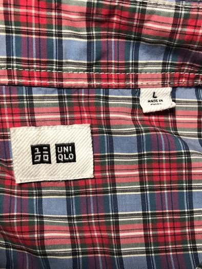 Uniqlo Mens Size Large Red Check Pattern Long Sleeve Shirt