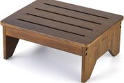 Bamboo Step Stool for Adults, Bedside Step for High Beds, 300 Lbs Capacity, Non-Slip Bed Foot Stool with Rounded Edges, Small One Step Stool for Bathroom, Bedroom, Garden, Kitchen Brown