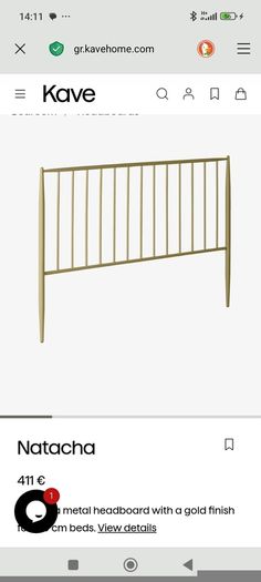 Kave home beautiful golden metal headboard