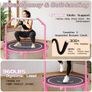450 LBS Foldable Mini Trampoline for Adults, 40 inch Indoor Fitness Rebounder with U-Shape Adjustable Foam Handle, Quiet Bungee Jump System & Cordless Jump Ropes Image 6