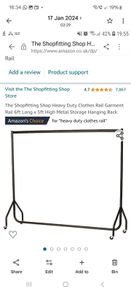 Heavy duty clothes rail