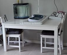 Expandable table and three chairs