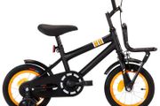 Kids Bike with Front Carrier 12 inch Black and Orange
