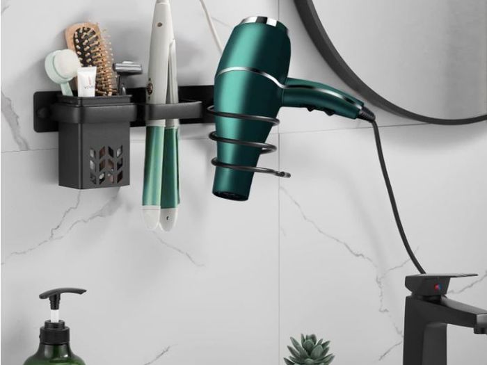 Hairdryer and Curling Tongs Holder - Wall Mounted