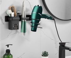 Hairdryer and Curling Tongs Holder - Wall Mounted
