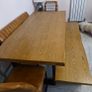 Solid oak Kitchen Table & Bench 1yr old Image 2