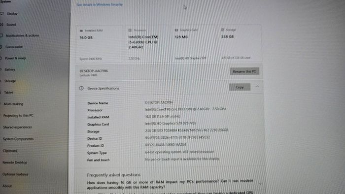 Laptop Dell Latitude 7480