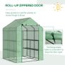 Walk in Garden Greenhouse with Shelves Polytunnel Steeple Green house Grow House Removable Cover 143x138x190cm, Green Image 2