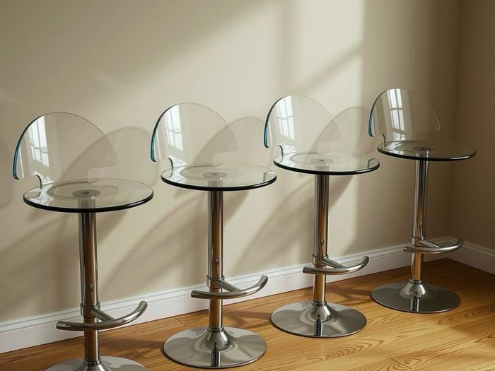 4 Modern Chrome Bar Stools