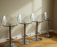 4 Modern Chrome Bar Stools