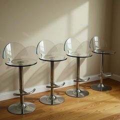 4 Modern Chrome Bar Stools