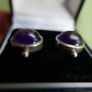 Vintage Sterling Silver 925 Amethyst Earrings Image 5