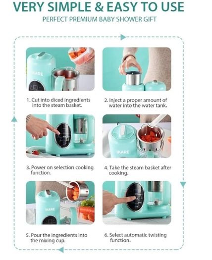 IKARE Baby Food Maker 8 in 1 Steamer, Blender, Grinder