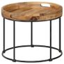 Coffee Table Solid Mange Wood and Steel 50x40 cm Image 9