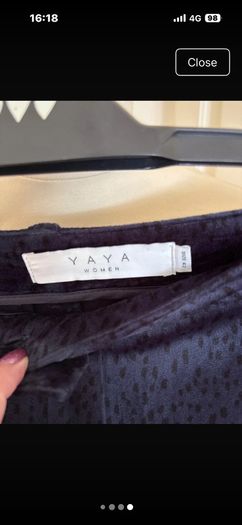 Dressy Yaya velour navy trousers size 14