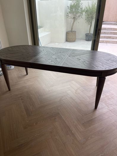 Monroe dark oak extendable dining table
